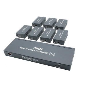 Hire HDMI Extender Splitter 1x7 7 Port Over CAT5E/CAT6/CAT7 Up to 50m