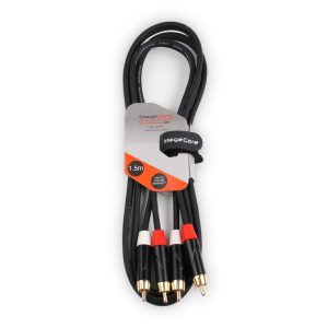 iCORE 250 - 2x Male RCA Plugs - 2 x Male RCA Phono Plugs Audio Signal Cable