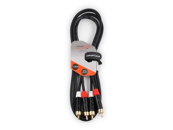 iCORE 250 - 2x Male RCA Plugs - 2 x Male RCA Phono Plugs Audio Signal Cable