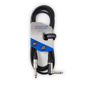 CORE 140 - 6.35mm Mono Jack Plug to 6.35mm Right Angled Mono Jack Plug Instrument Cable