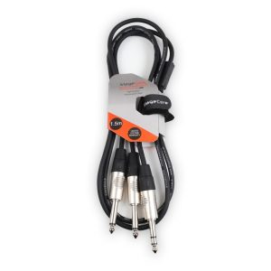 iCORE 210 - 6.35mm Stereo Jack Plug - 2 x 6.35mm Mono Jack Plugs Audio Signal Cable
