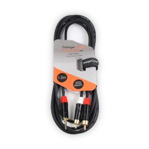 iCORE 215 - 3.5mm Stereo Mini Jack Plug - 2 x Male RCA Phono Plugs Audio Signal Cable