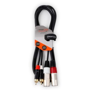 iCORE 370 - 2 x Male XLR Connectors - 2 x Male RCA Phono Plugs, Audio Signal Cable