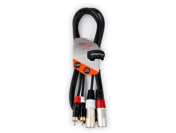 iCORE 370 - 2 x Male XLR Connectors - 2 x Male RCA Phono Plugs, Audio Signal Cable