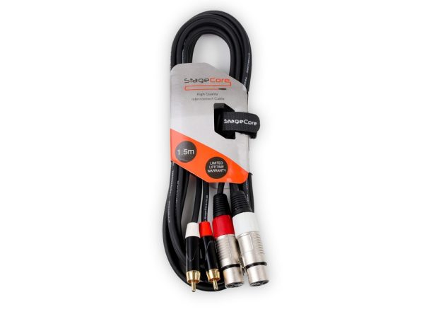iCORE 380 - 2 x Female XLR Connectors - 2 x Male RCA Phono Plugs, Audio Signal Cable