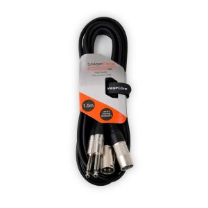 iCORE 390 - 2 x Male XLR Connectors - 2 x 6.35mm Mono Jack Plugs, Audio Signal Cable