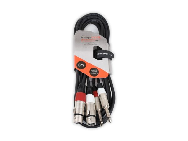 iCORE 400 -  2 x Female XLR Connectors - 2 x 6.35mm Mono Jack Plugs, Audio Signal Cable