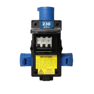 ST ANTON Distribution Box 32A 240V In, 2x16A, 1x13A Out