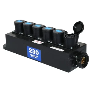 Socapex Breakout Box, 19-Pin to 6x16A Sockets
