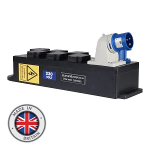 Rubber Distribution Unit, 16A In/Out, 6x13A Out