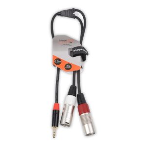 iCORE 320 - 2 x Male XLR Connectors - 1 x 3.5mm Stereo Mini Jack Plug, Audio Signal Cable