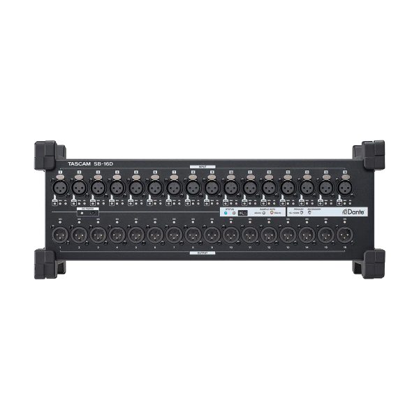 Tascam SB-16D Portable/Rack Mounted 16in/16out Stage Box with Dante 3U